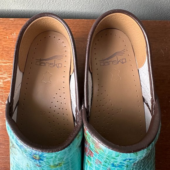 DANSKO Professional Clog turquoise floral snakeskin size 37 (US 6.5-7) - Picture 10 of 11